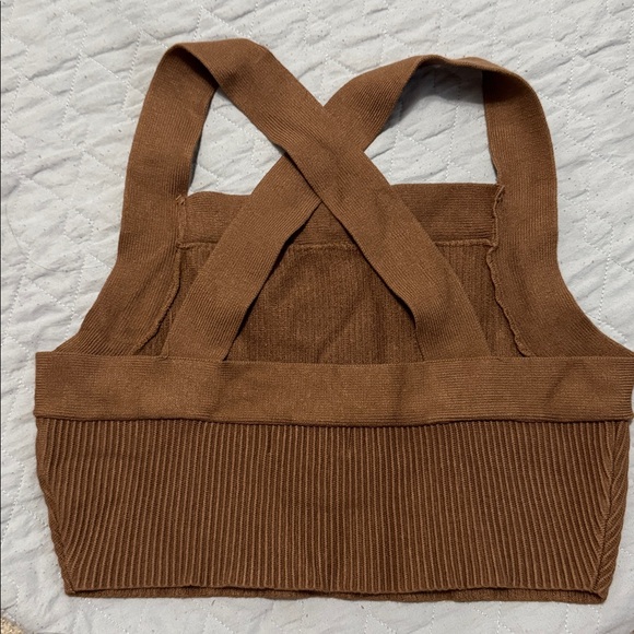 House of Harlow 1960 Brown Crop Top - Picture 2 of 4